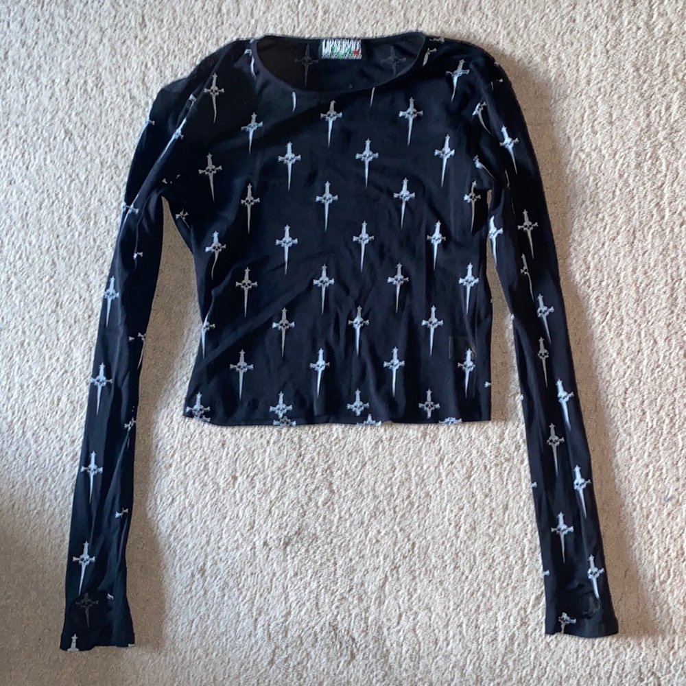 Lip Service mesh long sleeve top